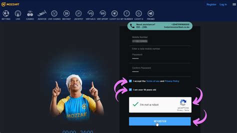 Log in to MozzartBet in Kenya — step.